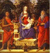 Sandro Botticelli Virgin and Child Enthroned between Saint John the Baptist and Saint John the Evangelist china oil painting artist